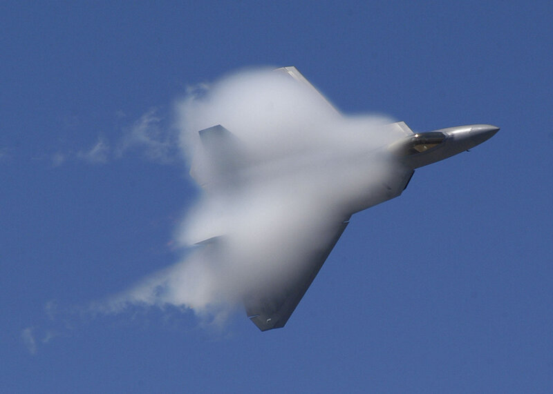 F-22 Raptor breaking sound barrier