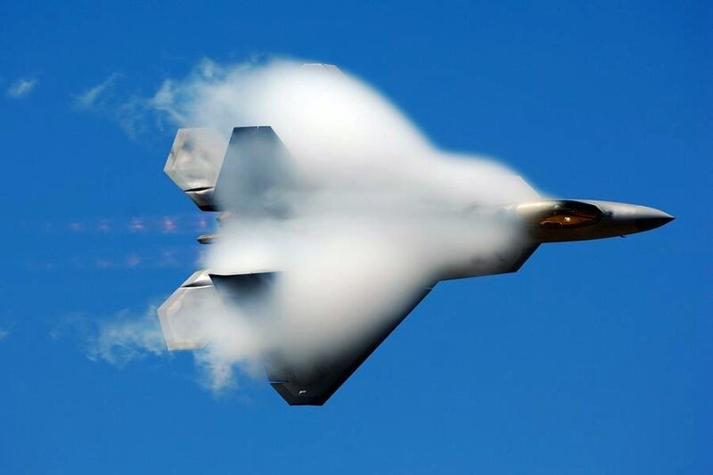 F-22 Raptor breaking the sound barrier