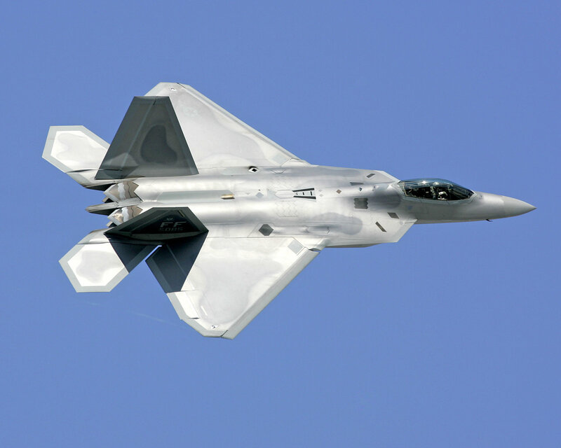 F-22 Raptor Fighter Jet — Blue, Clear