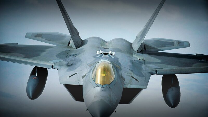 F-22 Raptor Fighter Jet — Gray, Dramatic, 3d Render