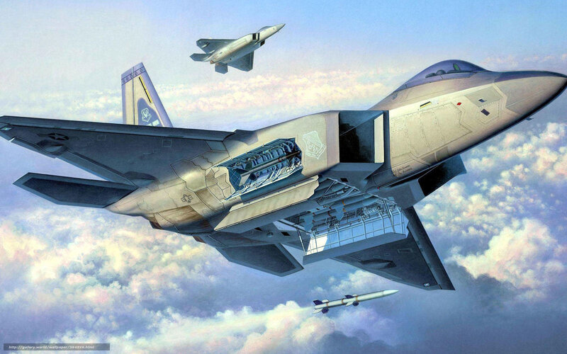 F-22 Raptor Fighter Jet — Gray, Dramatic, Afternoon, Illustration
