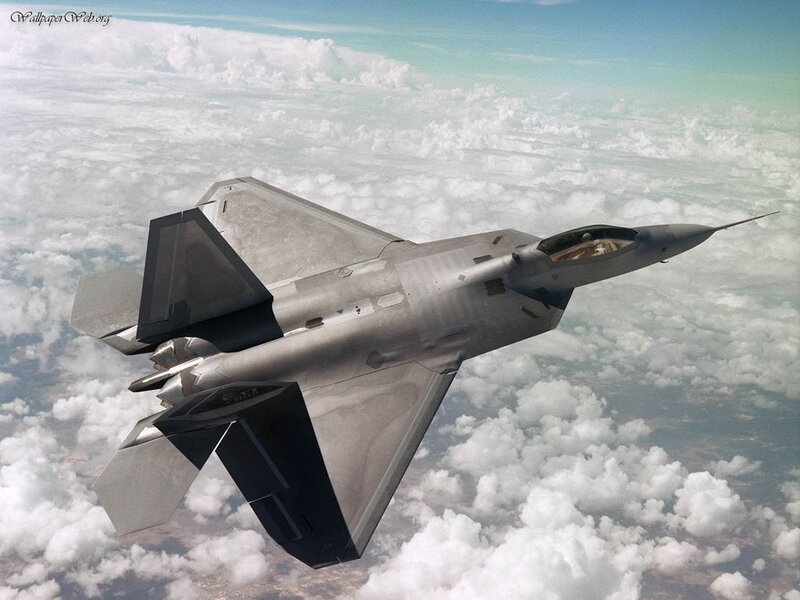 F-22 Raptor Fighter Jet — Gray, Dramatic, Afternoon, Photograph