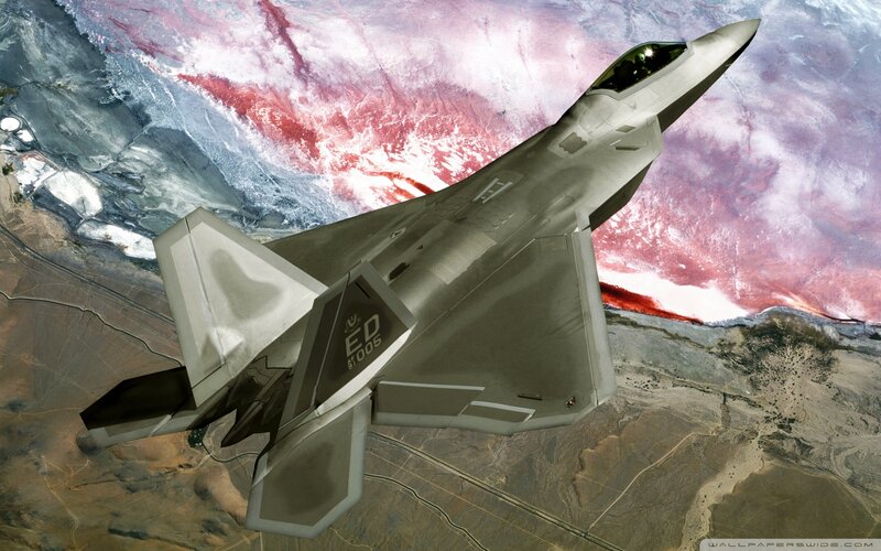 F-22 Raptor Fighter Jet — Gray, Dramatic, Digital Art, Aircraft
