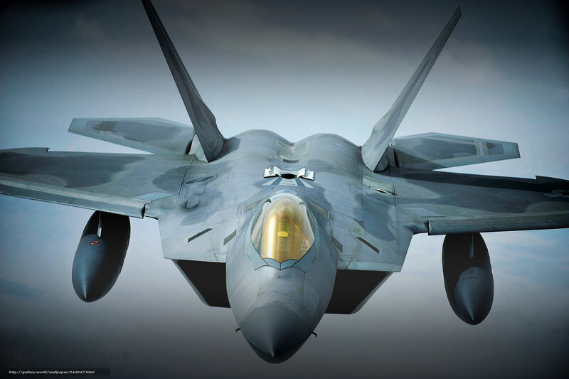 F-22 Raptor Fighter Jet — Gray, Dramatic, Photograph, Aircraft, Clouds