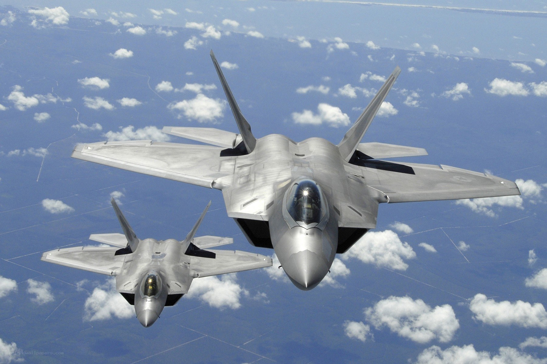 F-22 Raptor fighter jets in flight
