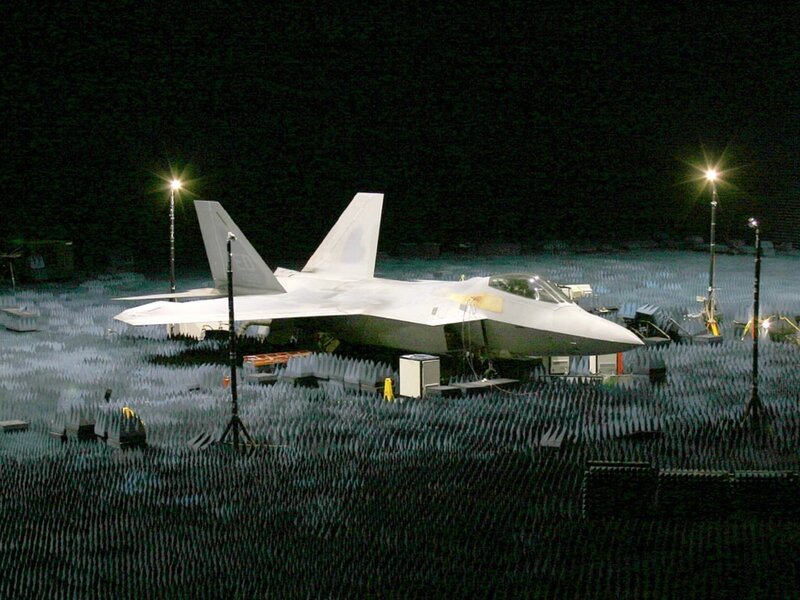 F-22 Raptor in anechoic chamber