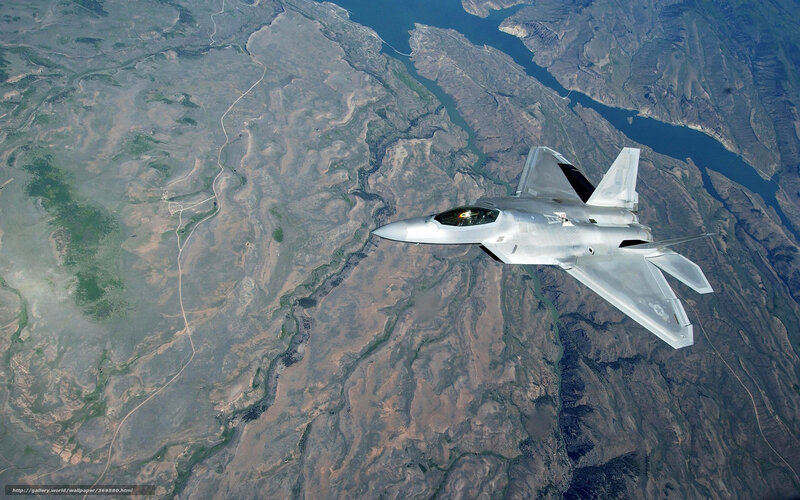 F-22 Raptor Jet — Gray, Aerial, Photograph