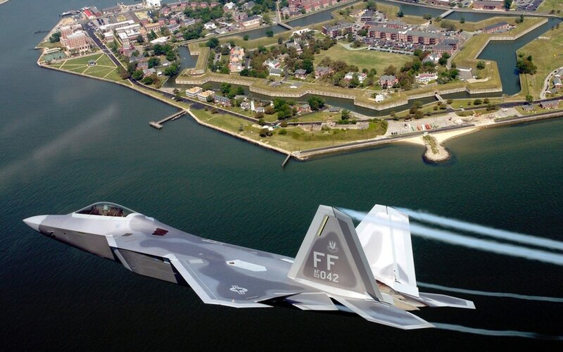 F-22 Raptor Jet — Gray, Dramatic, Afternoon, Photograph, Fortress