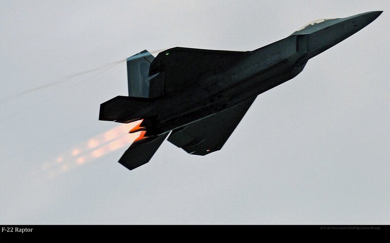 F-22 Raptor Jet — Gray, Dramatic, Photograph