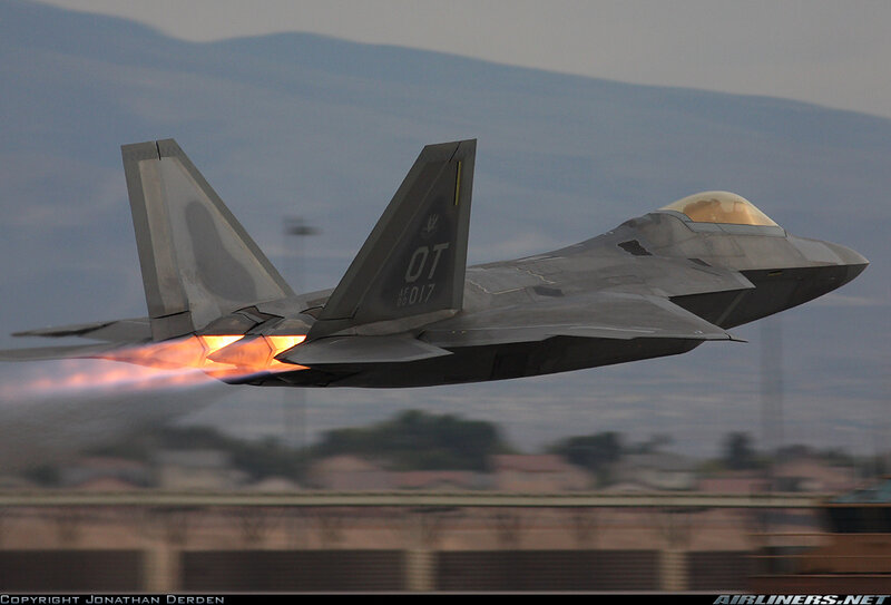 F-22 Raptor Jet — Gray, Dramatic, Sunset, Photograph