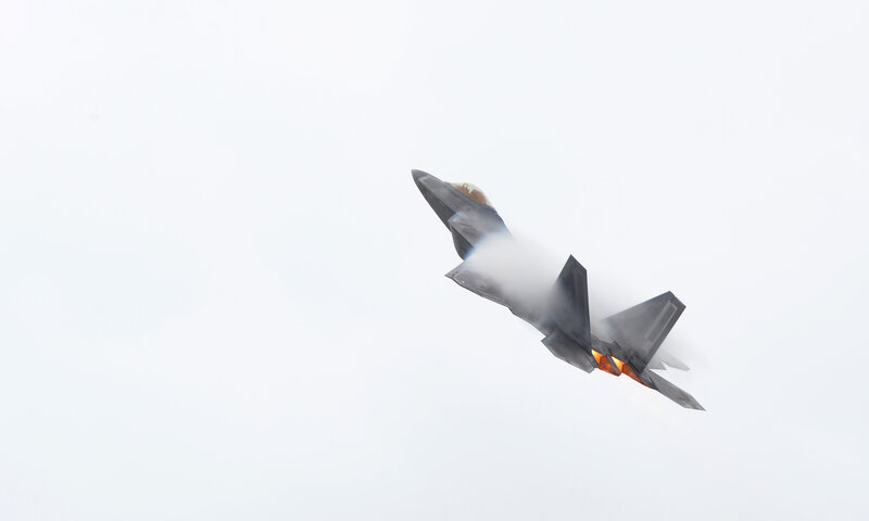 F-22 Raptor Jet — Gray, Dynamic, Photograph