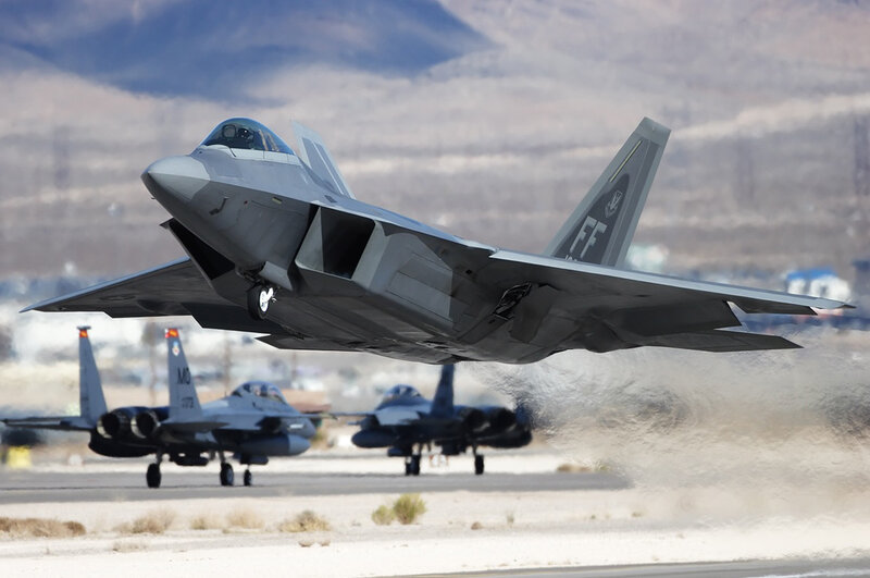 F-22 Raptor Jet — Gray, Dynamic