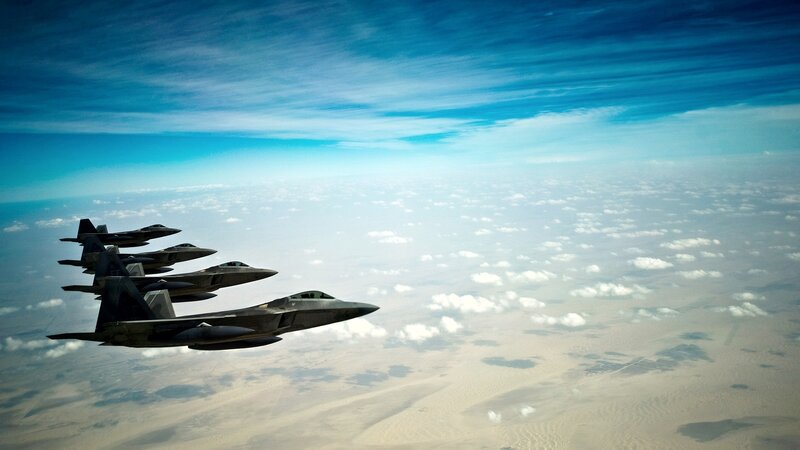 F-22 Raptor Jets — Blue
