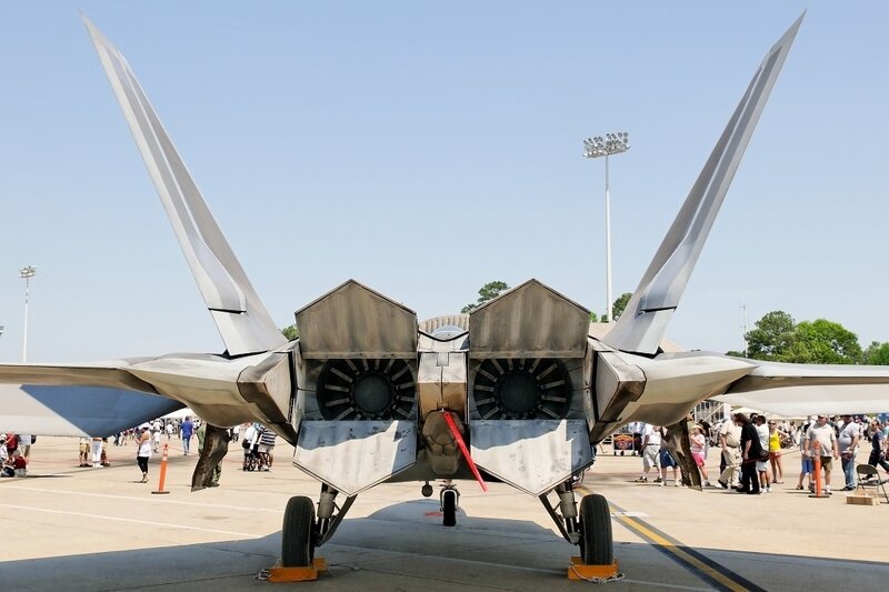 F-22 Raptor rear view at airshow