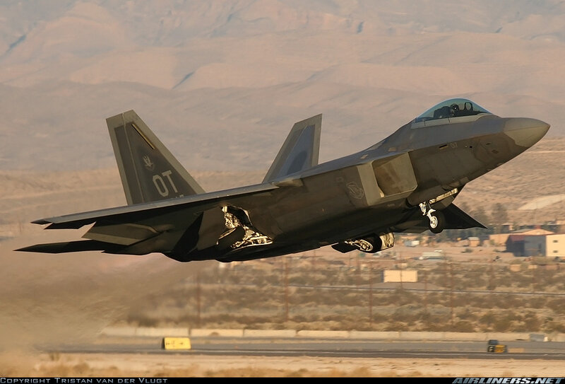 F-22 Raptor taking off