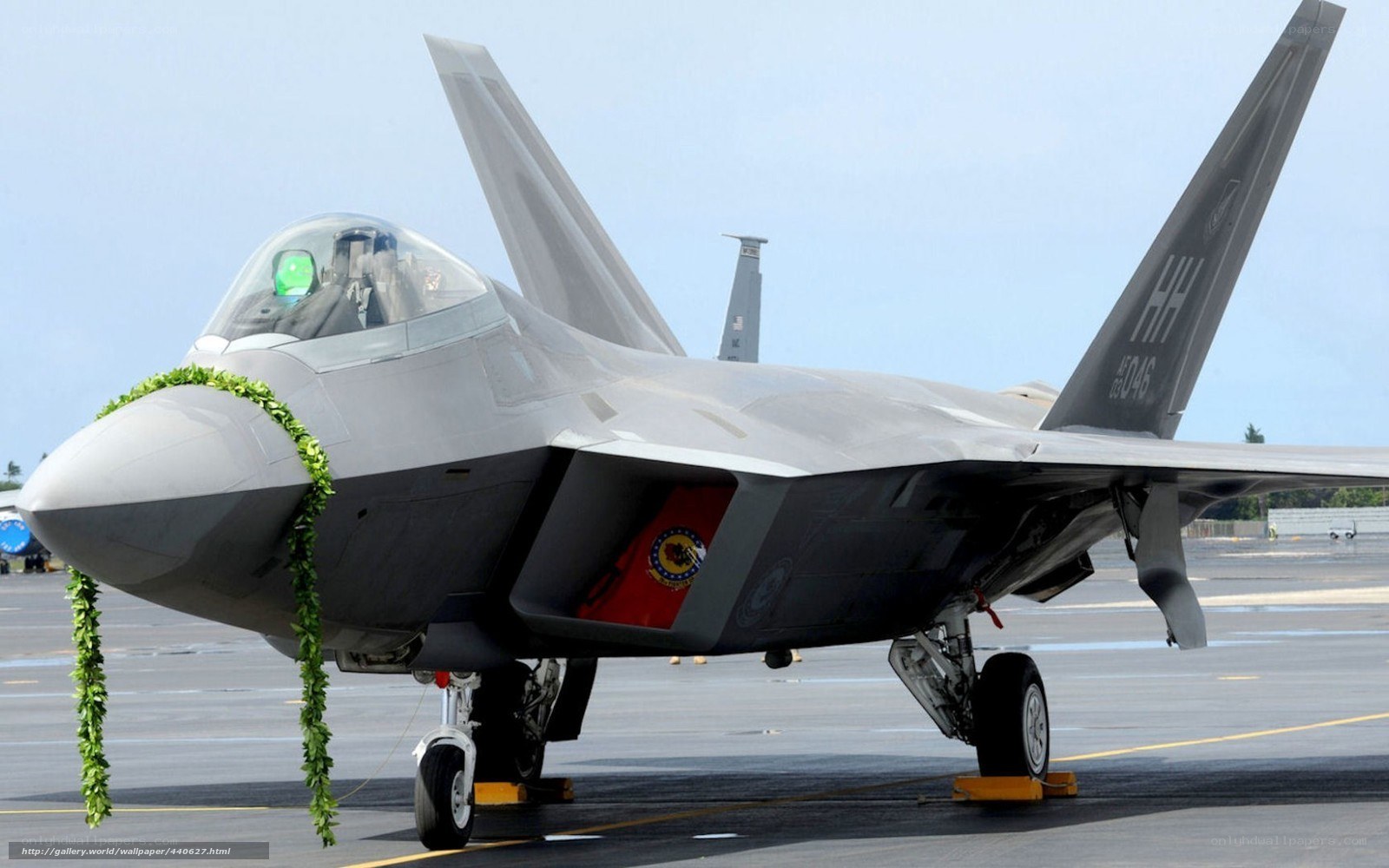 F-22 Raptor with wreath