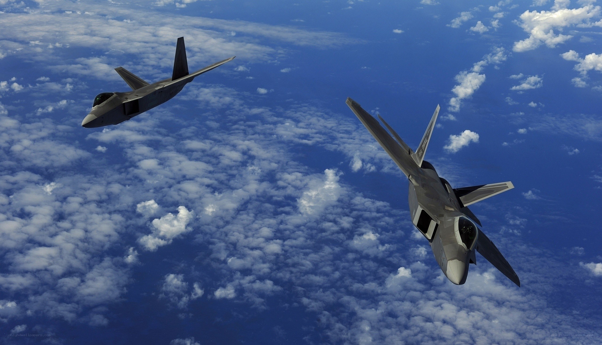 F-22 Raptors in flight