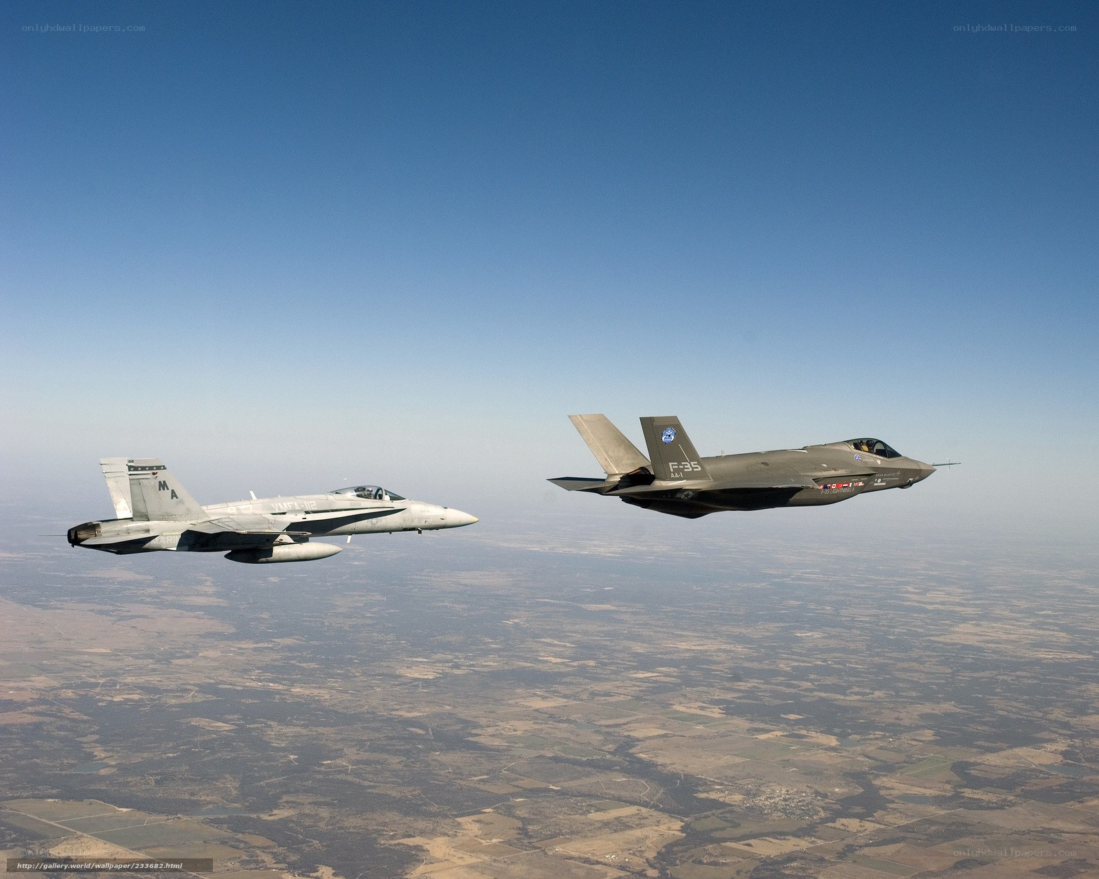F-35 and F/A-18 in formation
