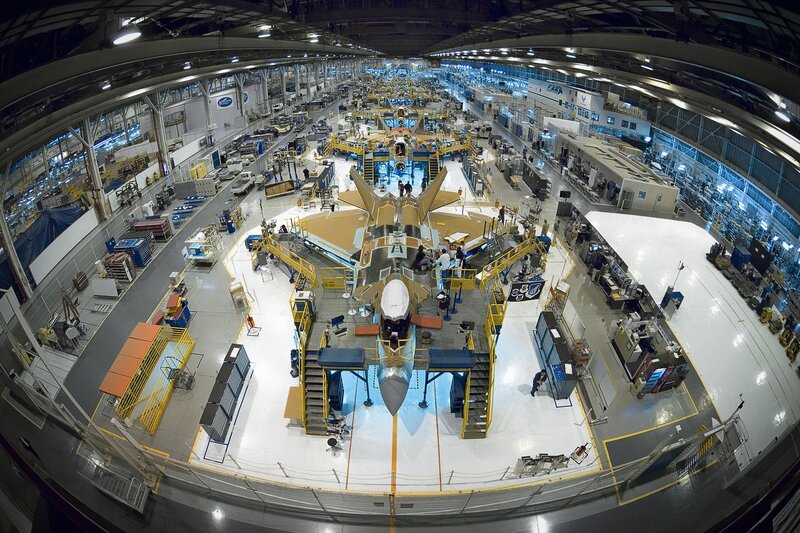 F-35 fighter jet assembly line