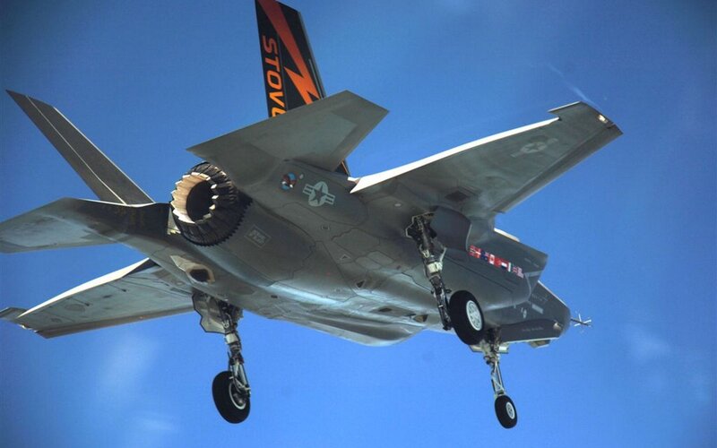 F-35 Fighter Jet — Blue, Dramatic, Afternoon, Photograph
