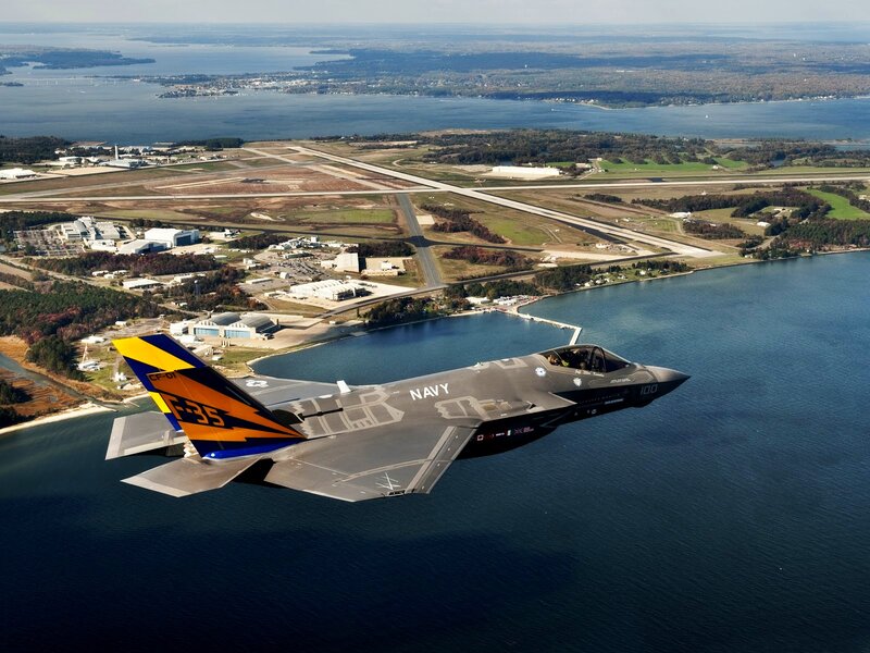 F-35 Fighter Jet — Gray, Aerial, Afternoon, Photograph, Airplane