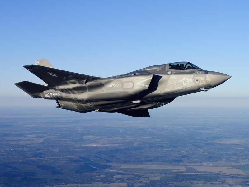 F-35 Fighter Jet — Gray, Calm, Afternoon