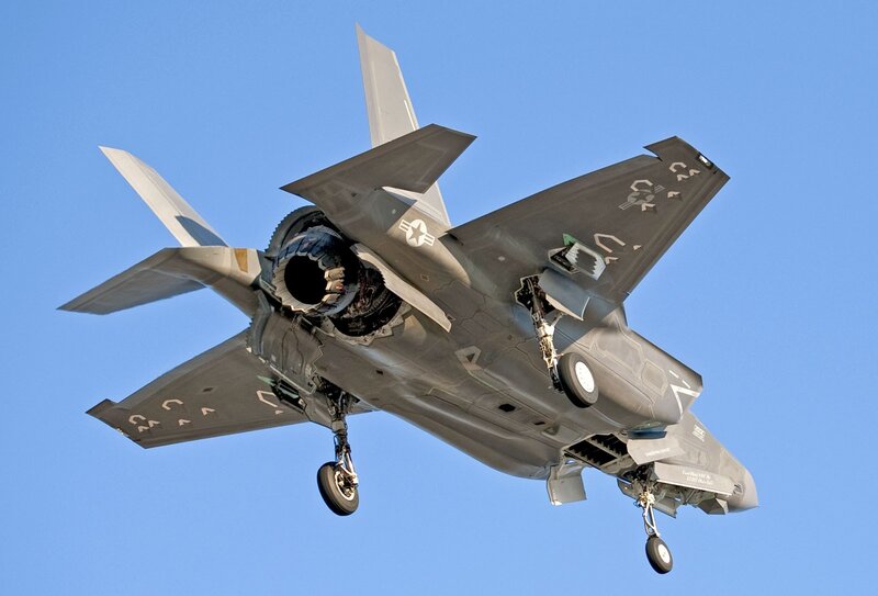F-35 Fighter Jet — Gray, Dramatic, Afternoon, Photograph, Aircraft, Landing Gear, Engine