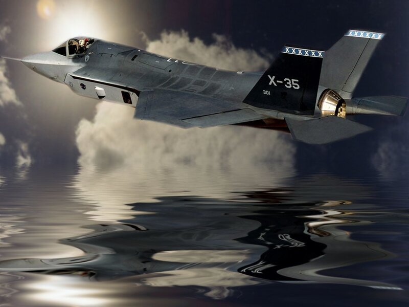 F-35 Fighter Jet — Gray, Dramatic, Night, Digital Art