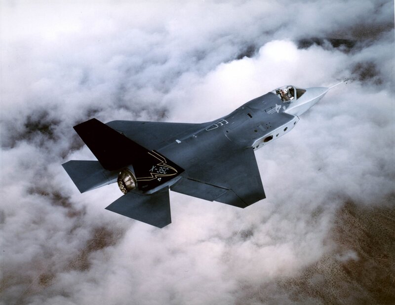 F-35 Fighter Jet — Gray, Dramatic, Photograph