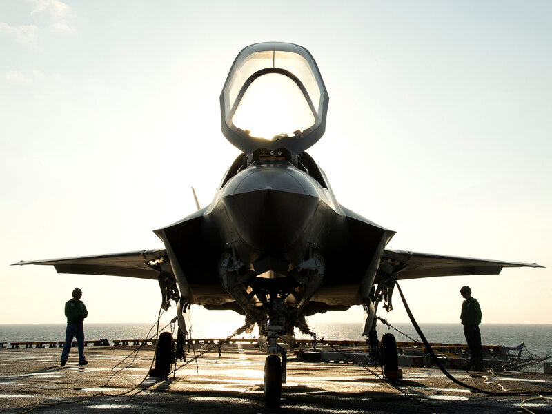 F-35 Fighter Jet — Gray, Dramatic, Sunset