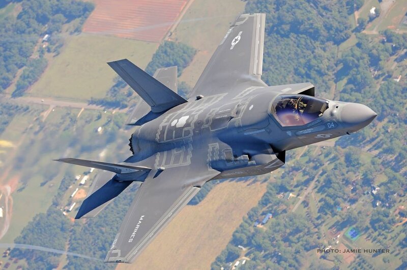 F-35 Fighter Jet — Gray, Dynamic, Afternoon, Photograph, Aircraft