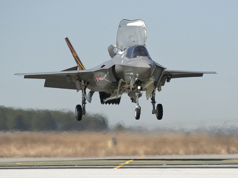 F-35 Fighter Jet — Gray, Dynamic, Afternoon, Photograph