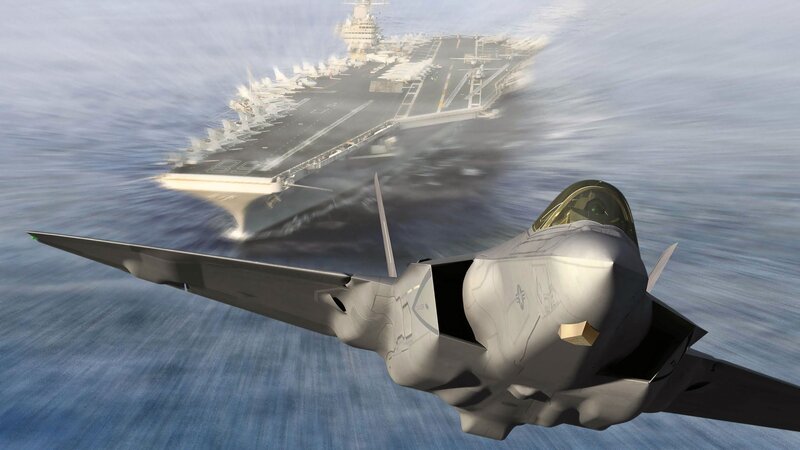 F-35 Fighter Jet — Gray, Dynamic, Digital Art, Aircraft Carrier