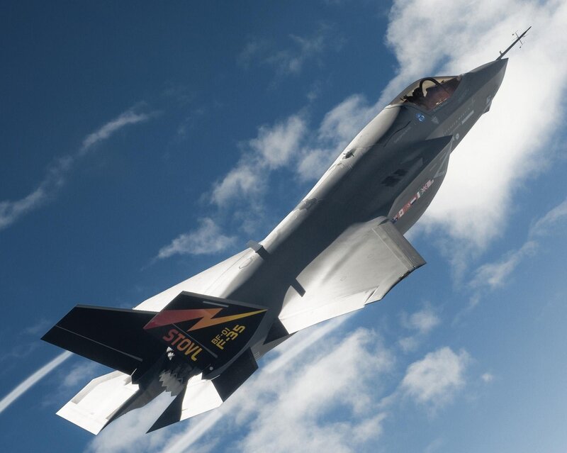 F-35 fighter jet in flight