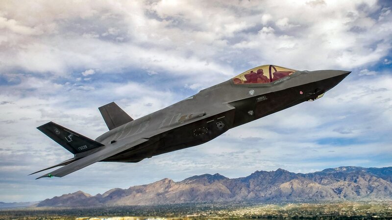 F-35 Fighter Jet in Flight — Gray