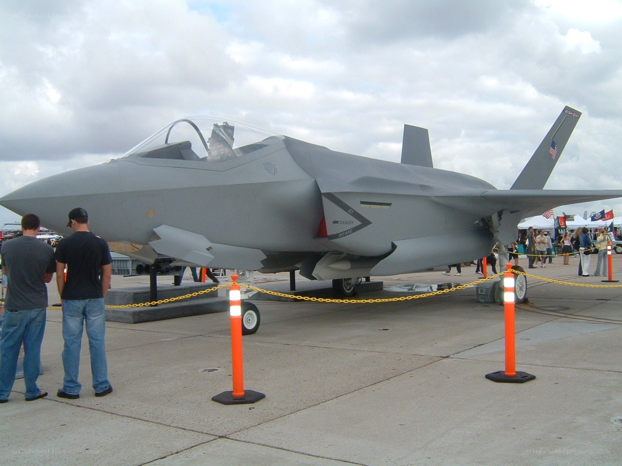 F-35 fighter jet on display