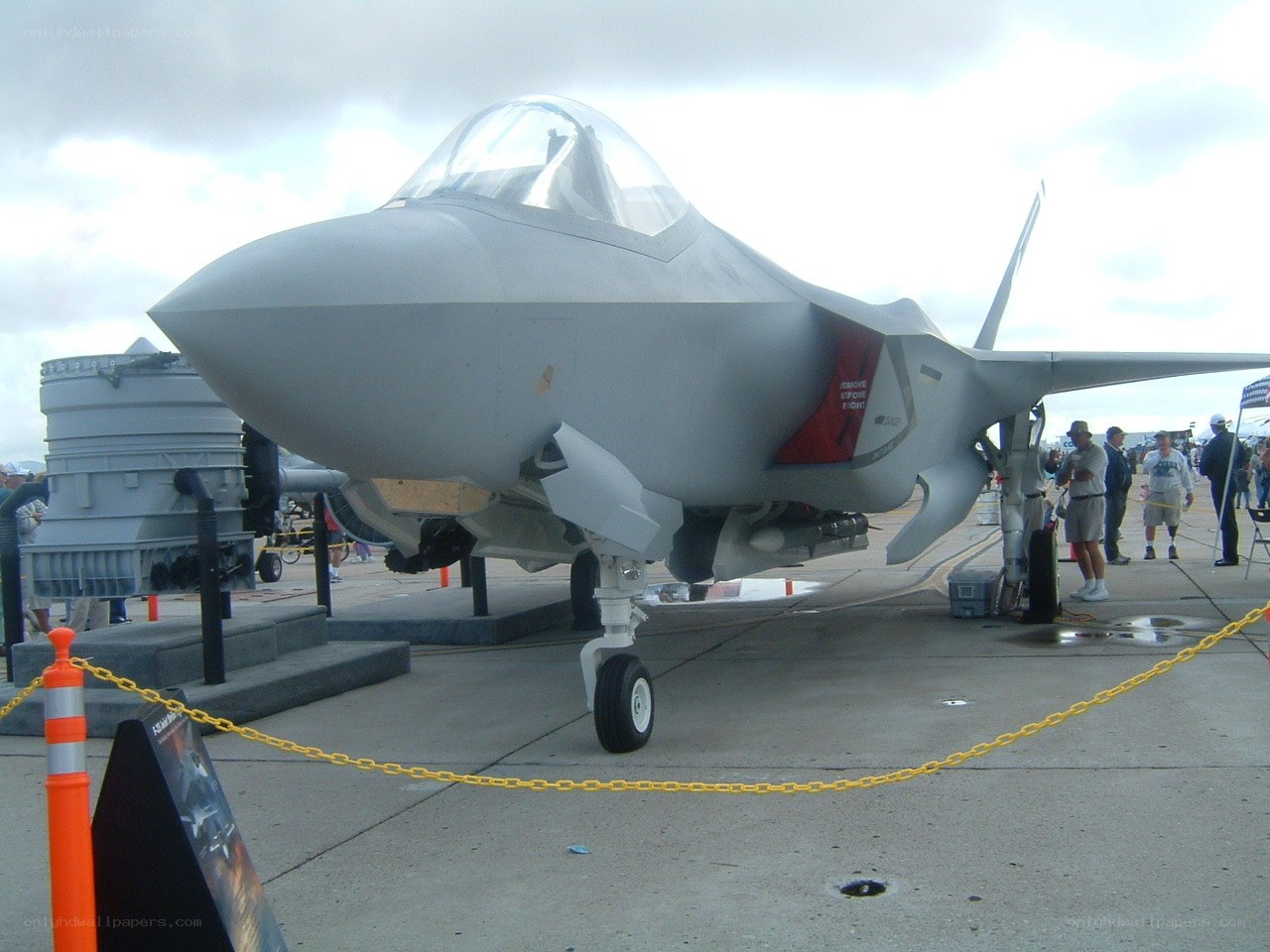 F-35 fighter jet on display