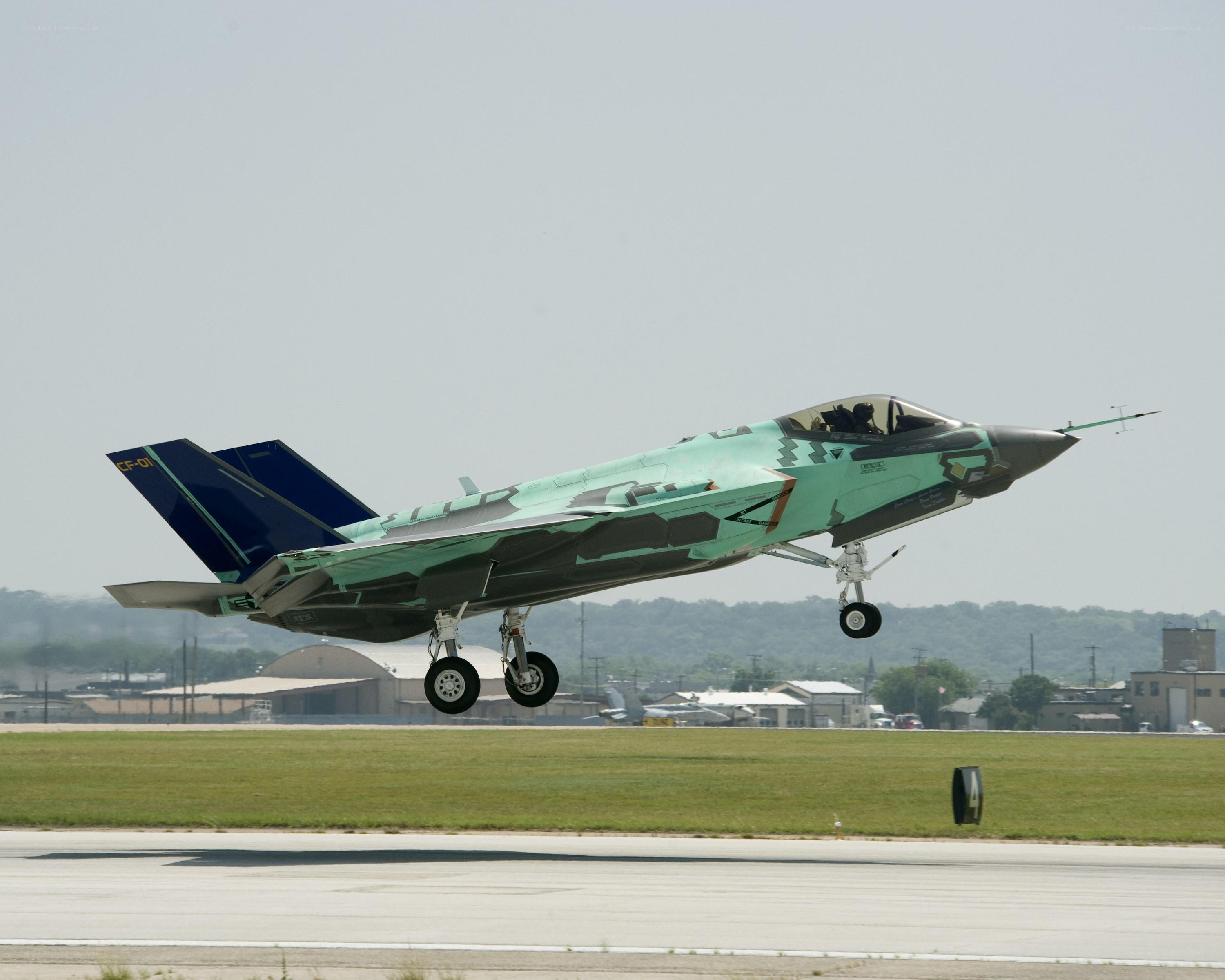 F-35 fighter jet taking off