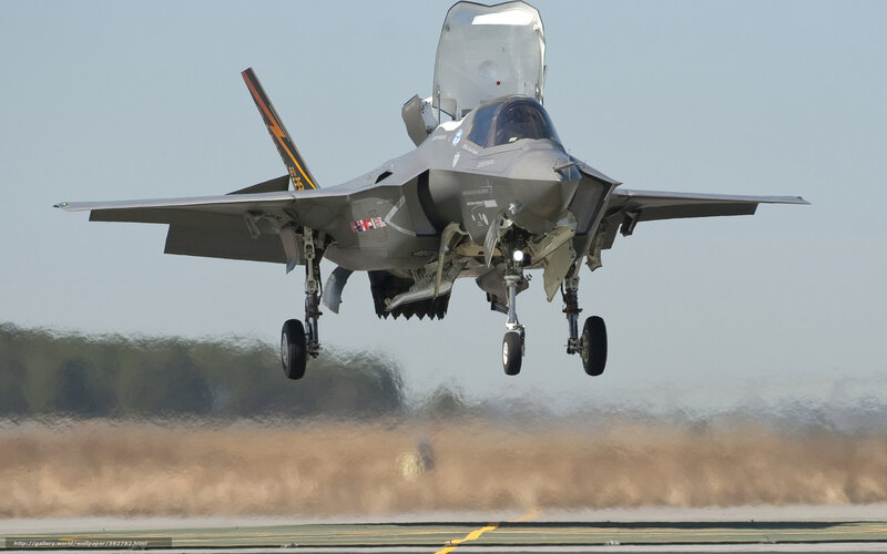 F-35 fighter jet taking off