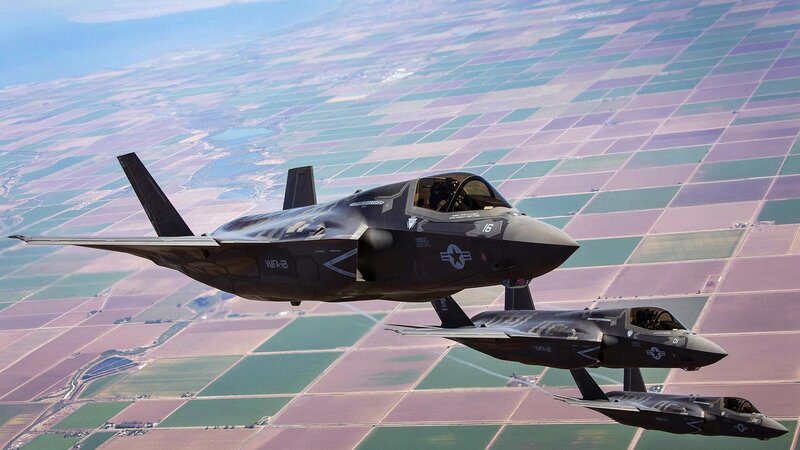 F-35 Fighter Jets — Gray, Aerial