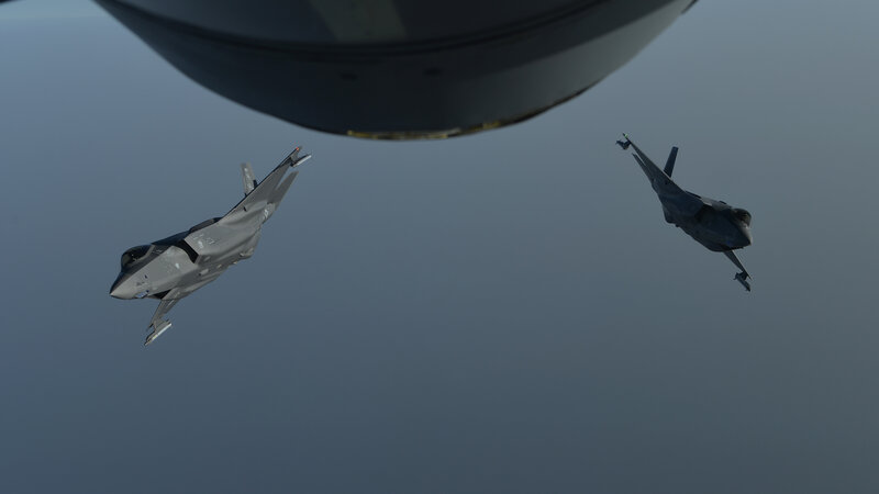 F-35 Fighter Jets — Gray, Dramatic, Afternoon, Photograph, Aircraft