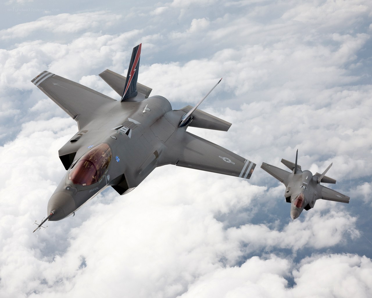 F-35 fighter jets in flight