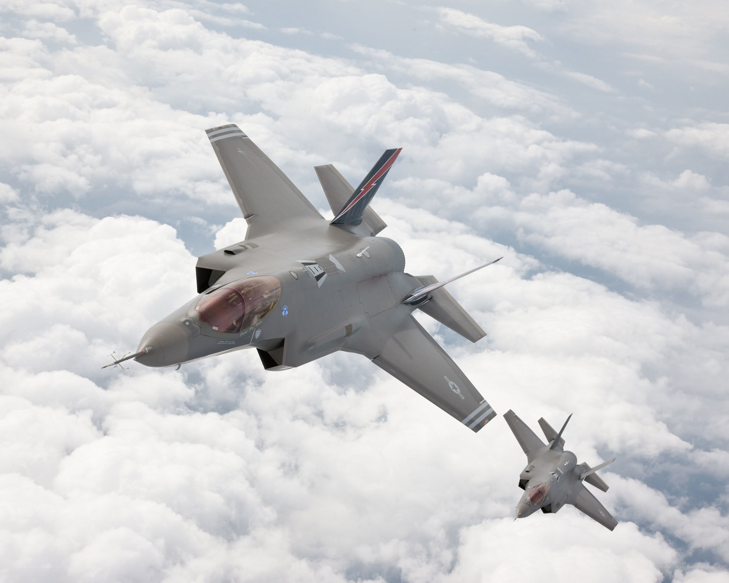 F-35 fighter jets in flight