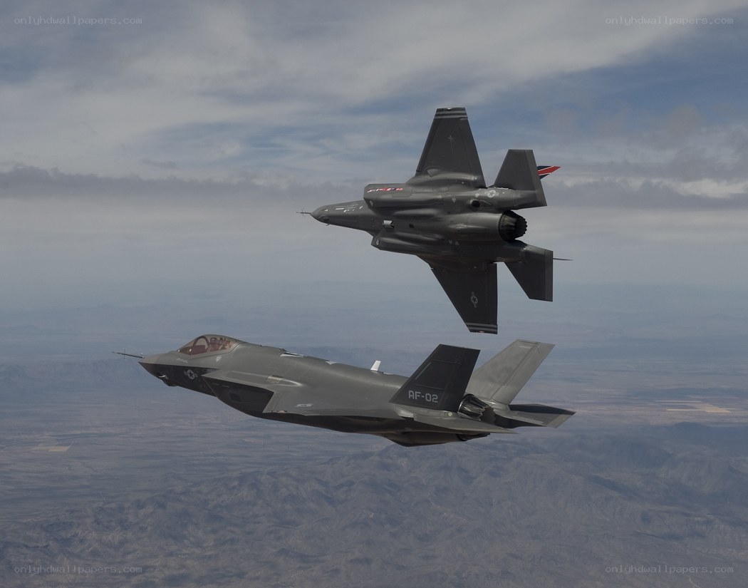 F-35 fighter jets in flight