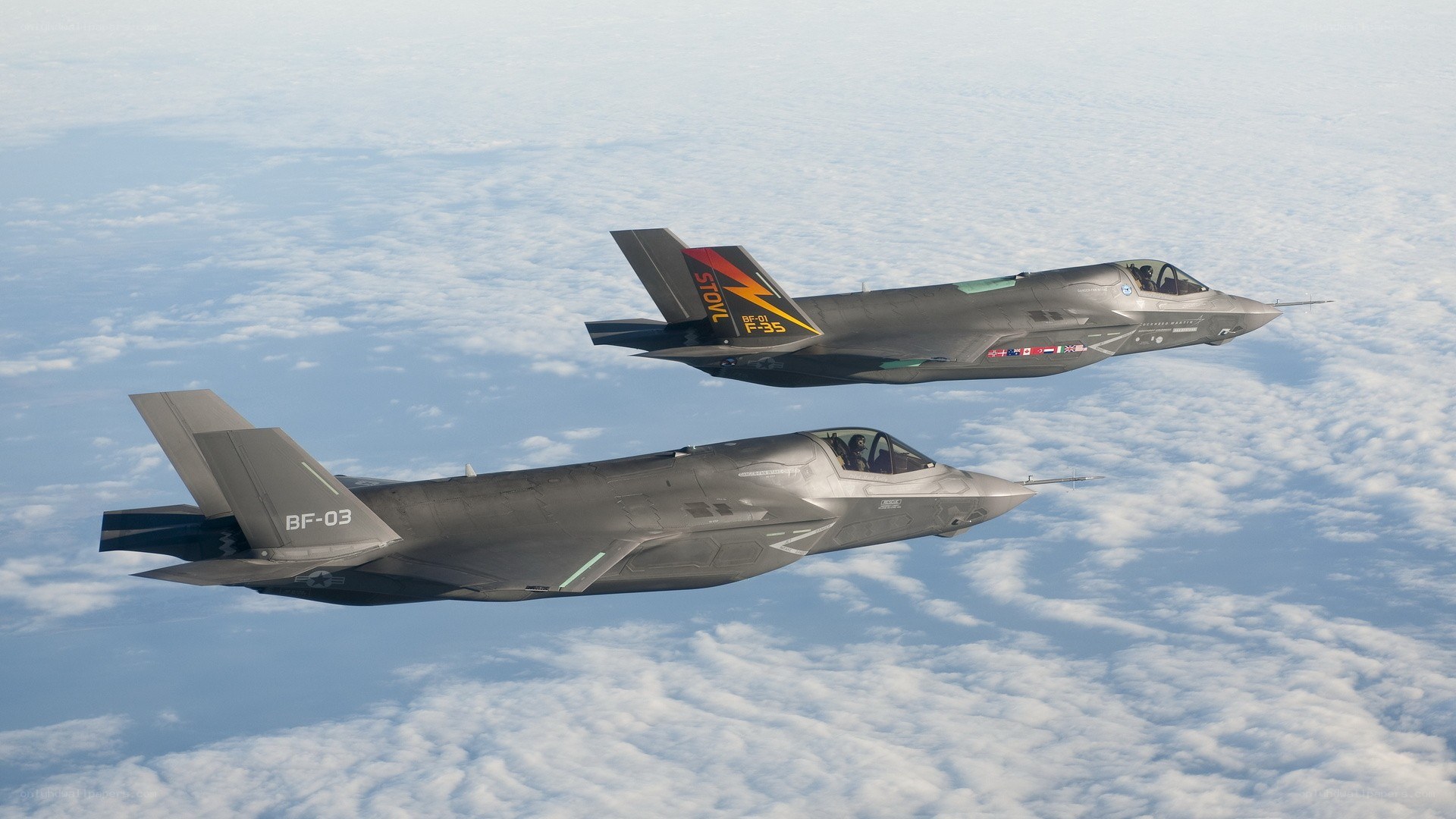 F-35 fighter jets in formation