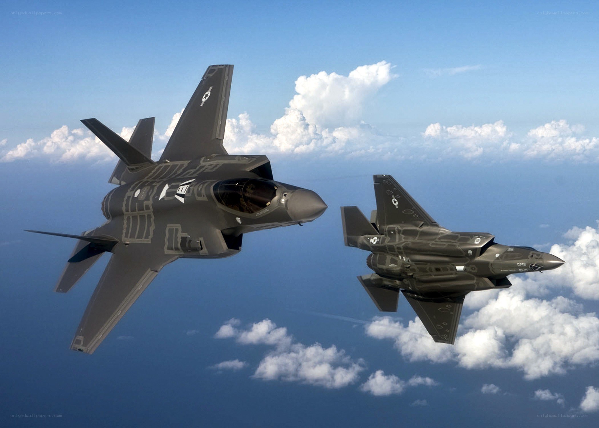 F-35 fighter jets in formation