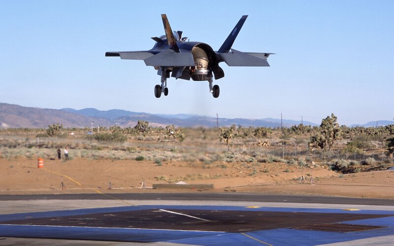 F-35 jet taking off