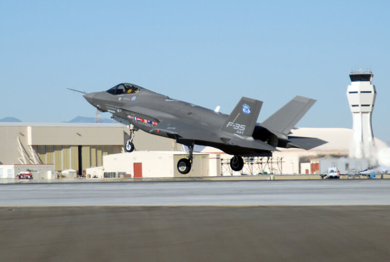 F-35 jet taking off