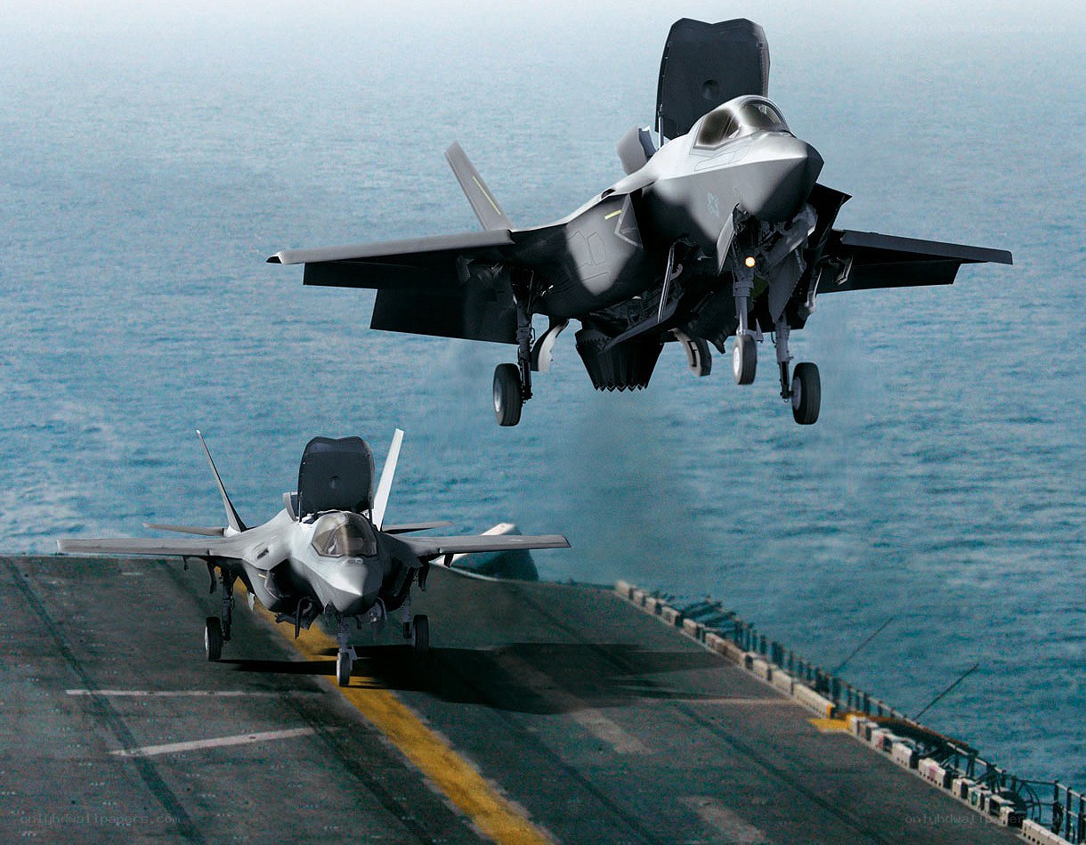 F-35 jets on aircraft carrier