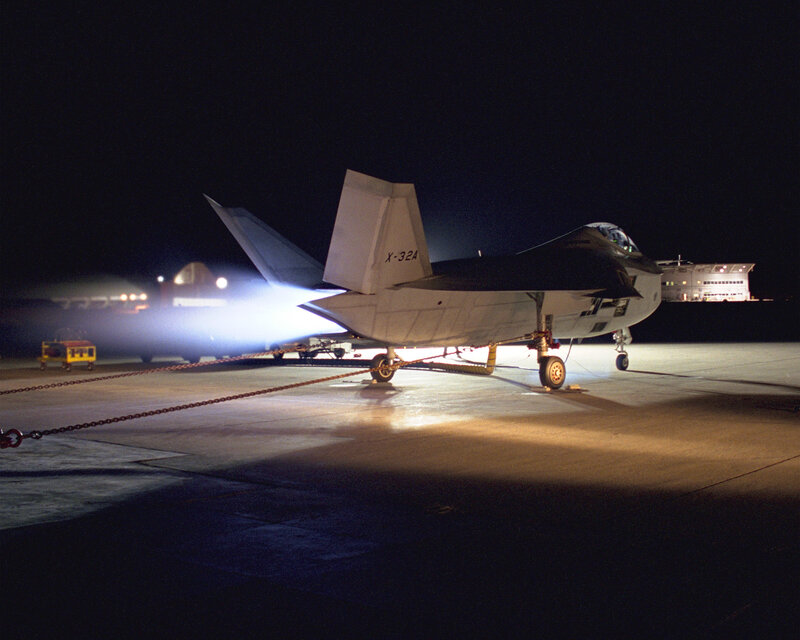 F-35 Lightning II at night